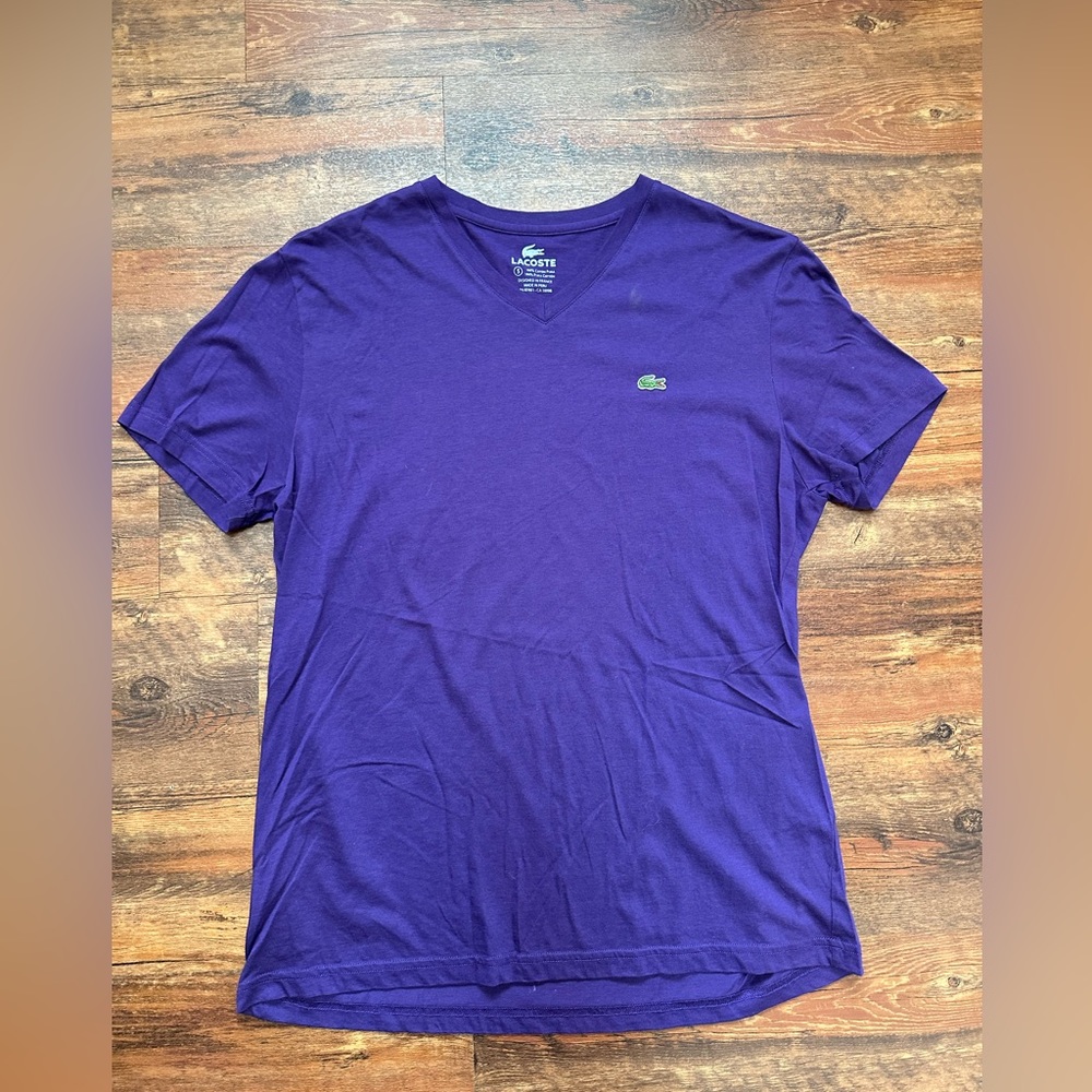Men's Lacoste Purple Vneck Shirt